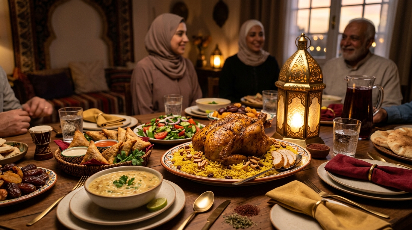 جدول أكلات رمضان 30 يوم فطار وسحور مكتوب وموفر