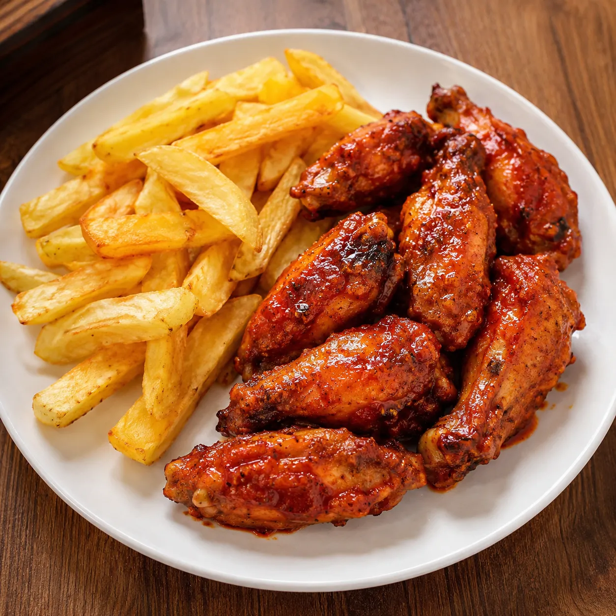 أجنحة فراخ بالصوص + بطاطس