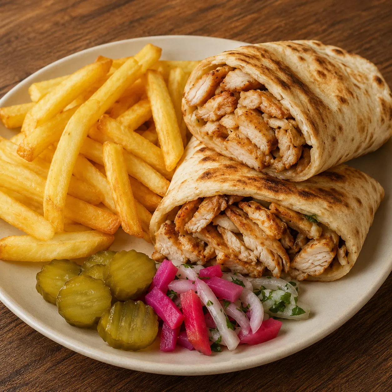 شاورما فراخ + بطاطس