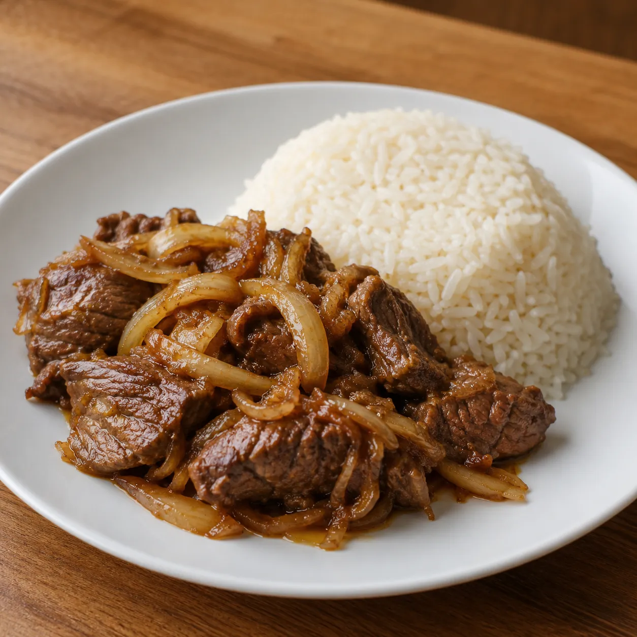 لحمة بالبصل + رز