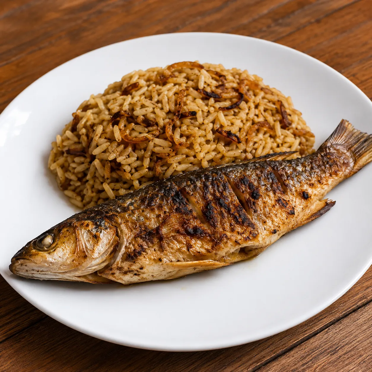 سمك سنجاري + رز صيادية + سلطة
