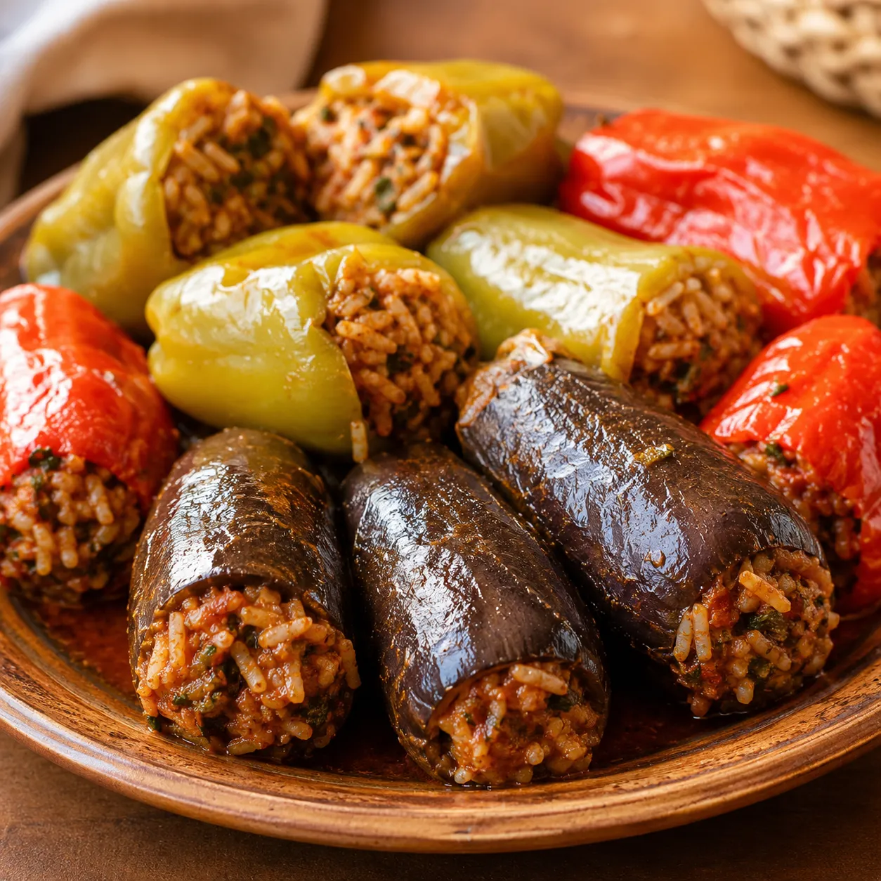 محشي باذنجان وفلفل