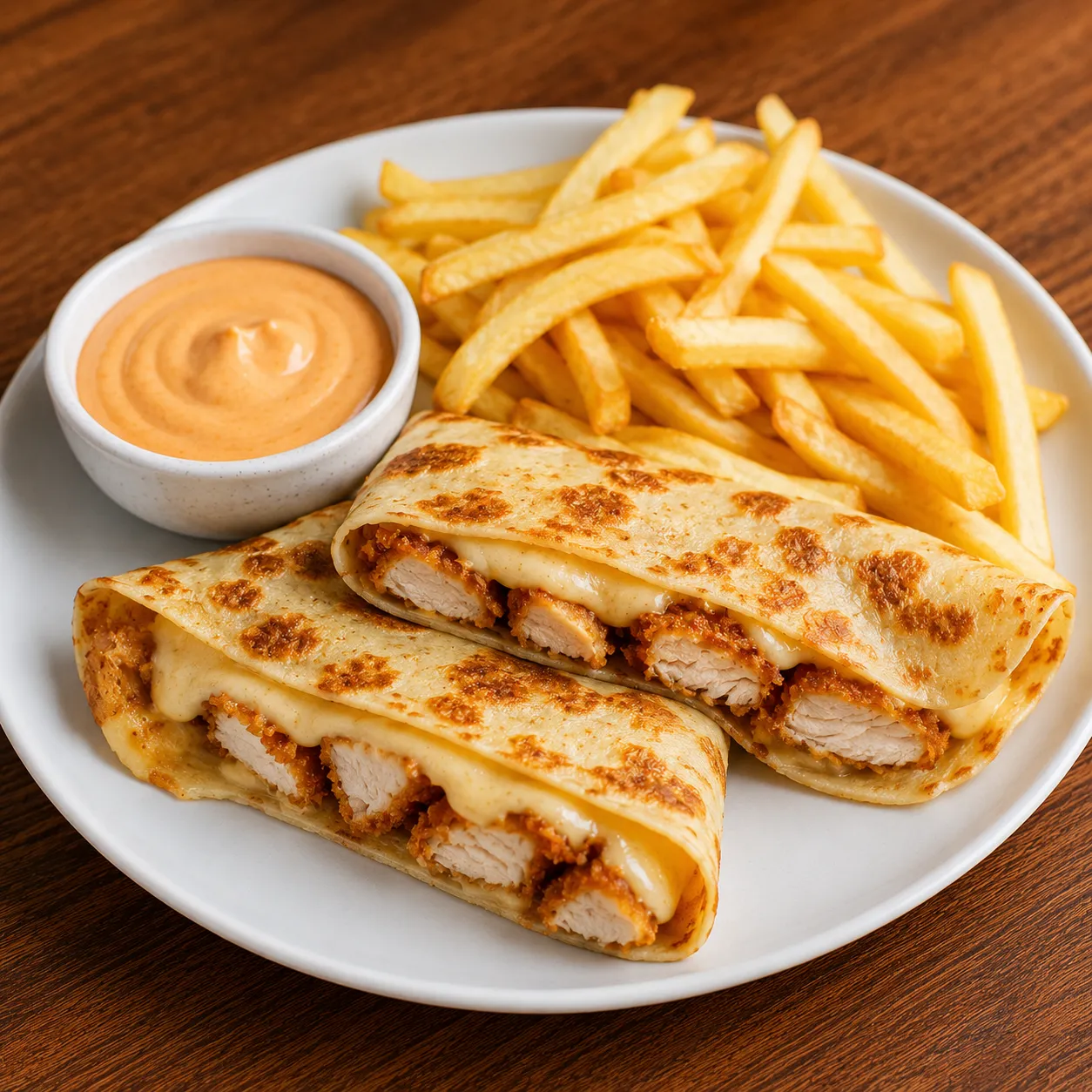 كريب بانيه + بطاطس + صوص