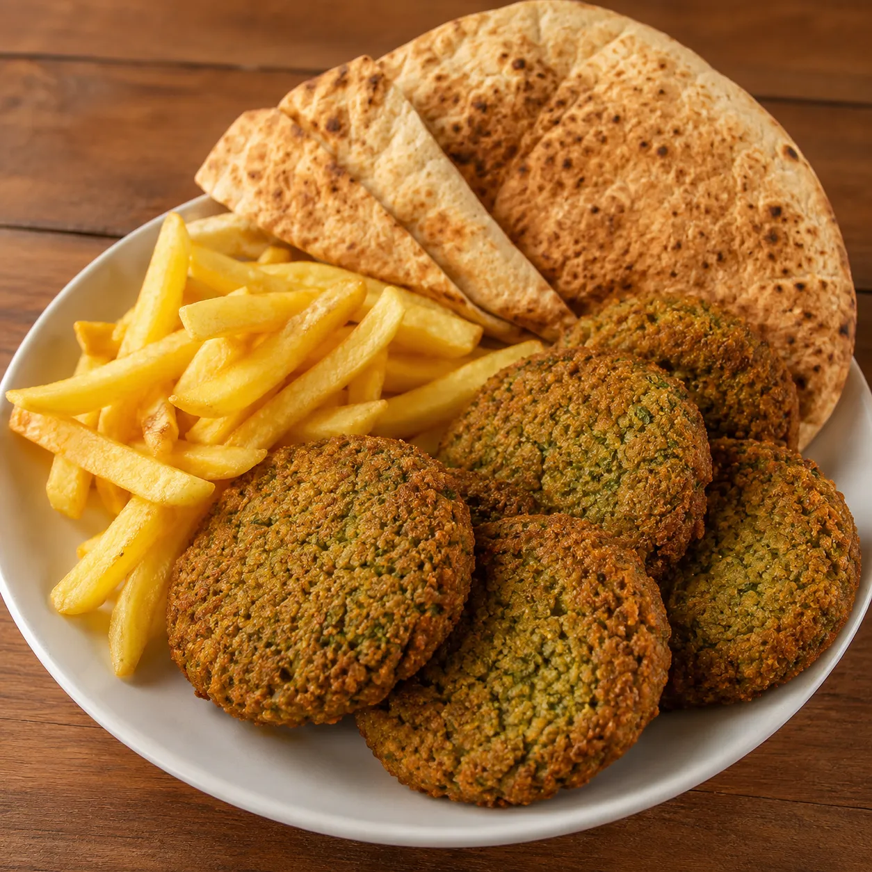طعمية + بطاطس + عيش